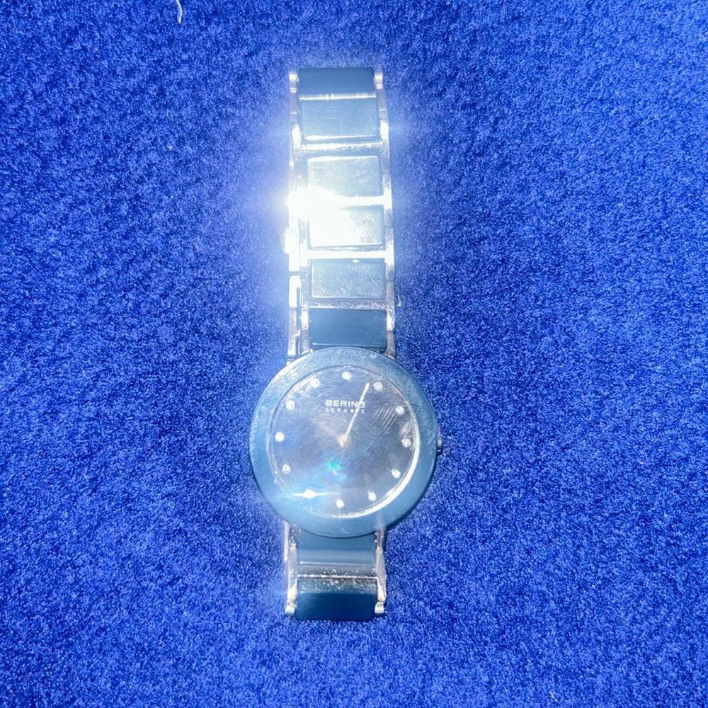 Green and silver ceramic brand new Bering women’s watch